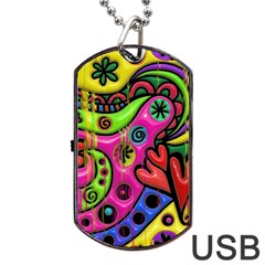 Seamless Texture Pattern Tile Dog Tag Usb Flash (two Sides) by Celenk