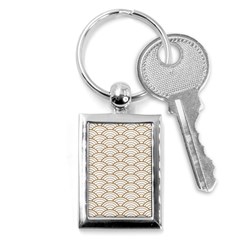 Art Deco,japanese Fan Pattern, Gold,white,vintage,chic,elegant,beautiful,shell Pattern, Modern,trendy Key Chains (rectangle)  by NouveauDesign