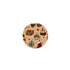 Cute Vintage Christmas Pattern 1  Mini Buttons by allthingseveryone
