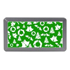 Green White Backdrop Background Card Christmas Memory Card Reader (mini) by Celenk