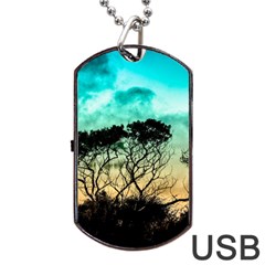 Trees Branches Branch Nature Dog Tag Usb Flash (one Side) by Celenk