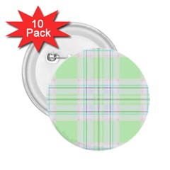 Green Pastel Plaid 2 25  Buttons (10 Pack)  by allthingseveryone