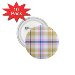 Pink And Yellow Plaid 1 75  Buttons (10 Pack) by allthingseveryone