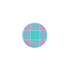 Blue And Pink Pastel Plaid 1  Mini Buttons by allthingseveryone
