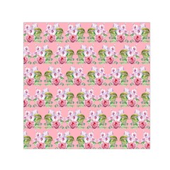 Floral Pattern Small Satin Scarf (square)  by SuperPatterns
