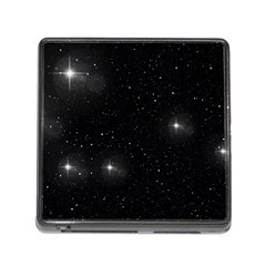 Starry Galaxy Night Black And White Stars Memory Card Reader (square) by yoursparklingshop