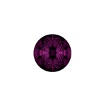 Fractal Magenta Pattern Geometry 1  Mini Buttons Front