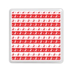 Knitted Red White Reindeers Memory Card Reader (square)  by patternstudio