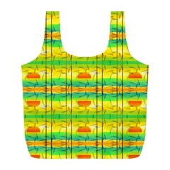 Birds Beach Sun Abstract Pattern Full Print Recycle Bags (l)  by Celenk