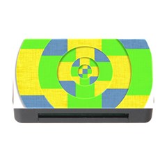 Fabric 3d Geometric Circles Lime Memory Card Reader With Cf by Celenk