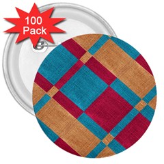 Fabric Textile Cloth Material 3  Buttons (100 Pack)  by Celenk