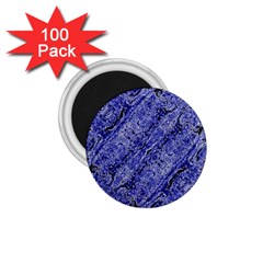 Texture Blue Neon Brick Diagonal 1 75  Magnets (100 Pack)  by Celenk