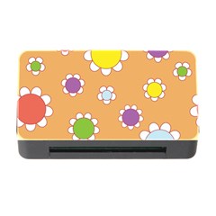 Floral Flowers Retro 1960s 60s Memory Card Reader With Cf by Celenk