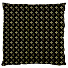 Yellow Cross Large Flano Cushion Case (two Sides) by jumpercat