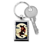 Witch Witchcraft Broomstick Broom Key Chains (Rectangle)  Front