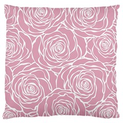 Pink Peonies Large Flano Cushion Case (two Sides) by NouveauDesign