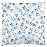 A Lot Of Skulls Blue Large Flano Cushion Case (Two Sides) Back