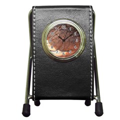 Feather Chicken Close Up Red Pen Holder Desk Clocks by BangZart