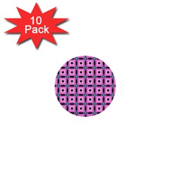 Pattern Pink Squares Square Texture 1  Mini Buttons (10 Pack)  by BangZart
