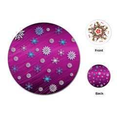 Snowflakes 3d Random Overlay Playing Cards (round)  by BangZart
