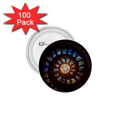 Stained Glass Spiral Circle Pattern 1 75  Buttons (100 Pack)  by BangZart