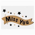 Lettering Miss You Banner Large Glasses Cloth (2-Side) Back