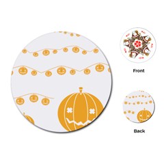 Pumpkin Halloween Deco Garland Playing Cards (round)  by BangZart