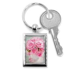 Pink Roses Key Chains (rectangle)  by NouveauDesign