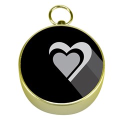 Heart Love Black And White Symbol Gold Compasses by Celenk