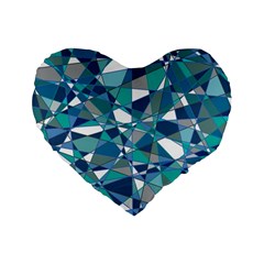 Abstract Background Blue Teal Standard 16  Premium Heart Shape Cushions by Celenk