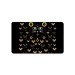 Merry Black Cat In The Night And A Mouse Involved Pop Art Magnet (Name Card) Front