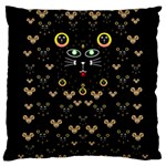 Merry Black Cat In The Night And A Mouse Involved Pop Art Large Cushion Case (Two Sides) Back