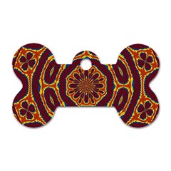 Geometric Tapestry Dog Tag Bone (one Side) by linceazul