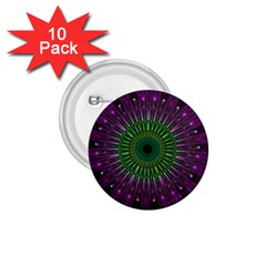 Purple Mandala Fractal Glass 1 75  Buttons (10 Pack) by Celenk