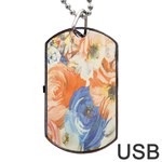 Texture Fabric Textile Detail Dog Tag USB Flash (One Side) Front