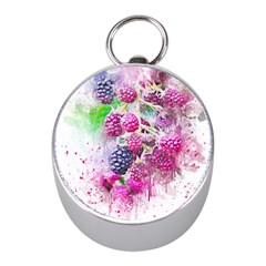 Blackberry Fruit Art Abstract Mini Silver Compasses by Celenk
