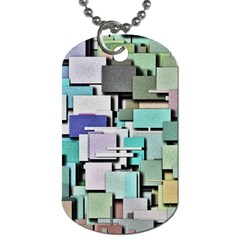 Background Painted Squares Art Dog Tag (two Sides) by Celenk