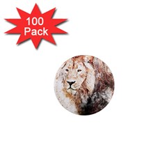 Lion Animal Art Abstract 1  Mini Magnets (100 Pack)  by Celenk