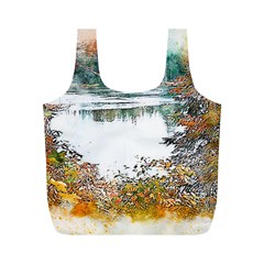 River Water Art Abstract Stones Full Print Recycle Bags (m)  by Celenk