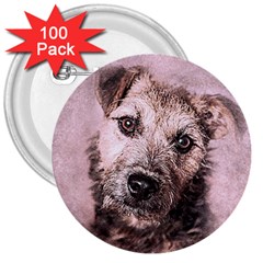 Dog Pet Terrier Art Abstract 3  Buttons (100 Pack)  by Celenk