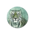 Tiger Cat Art Abstract Vintage Magnet 3  (Round) Front