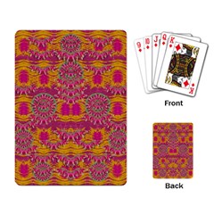 Fern Landscape In Harmony With Bleeding Hearts Fantasy Art Playing Card by pepitasart