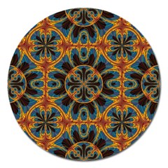 Tapestry Pattern Magnet 5  (round) by linceazul