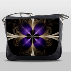 Fractal Glow Flowing Fantasy Messenger Bags by Celenk