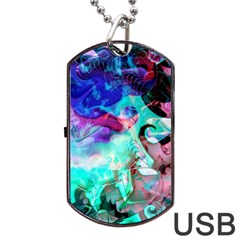 Background Art Abstract Watercolor Dog Tag Usb Flash (one Side) by Celenk