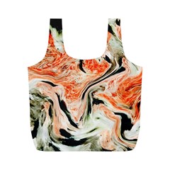 Marble Texture White Pattern Full Print Recycle Bags (m)  by Celenk