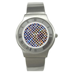 Kaleidoscope Pattern Ornament Stainless Steel Watch by Celenk