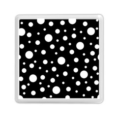 White On Black Polka Dot Pattern Memory Card Reader (square)  by LoolyElzayat
