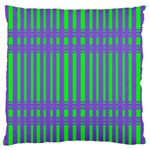 Bright Green Purple Stripes Pattern Large Flano Cushion Case (Two Sides) Back