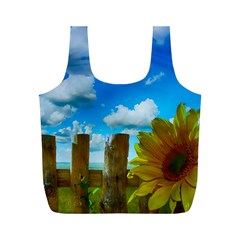 Sunflower Summer Sunny Nature Full Print Recycle Bags (m)  by Celenk